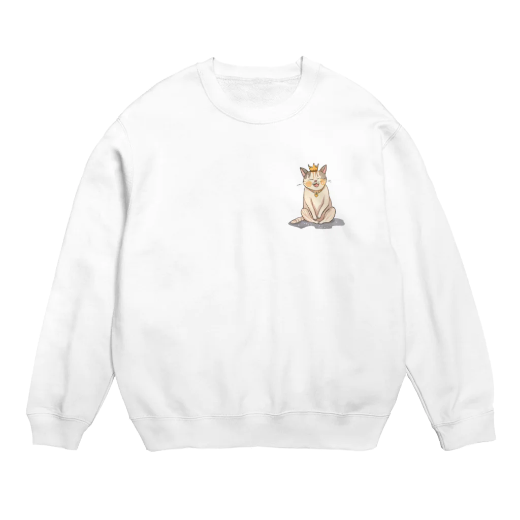 Mystery Cat Worldの王冠ミスティネコ Crew Neck Sweatshirt