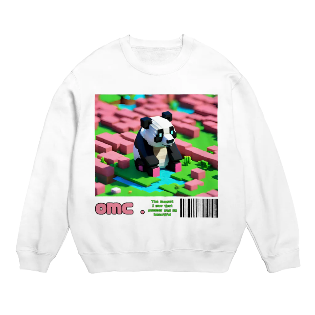 おもちショップの３Dパンダさん Crew Neck Sweatshirt