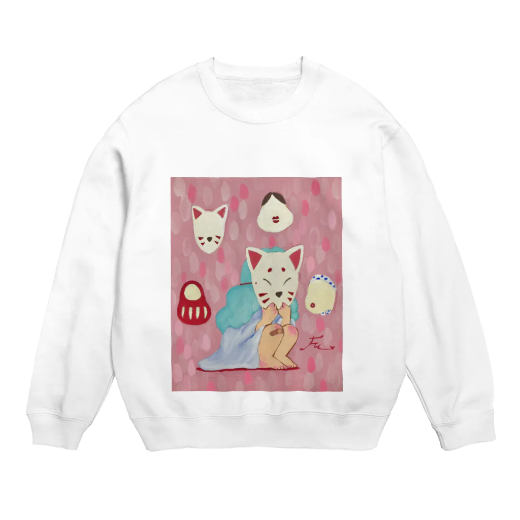 アクリル絵のfuのen-nichi オメン Crew Neck Sweatshirt