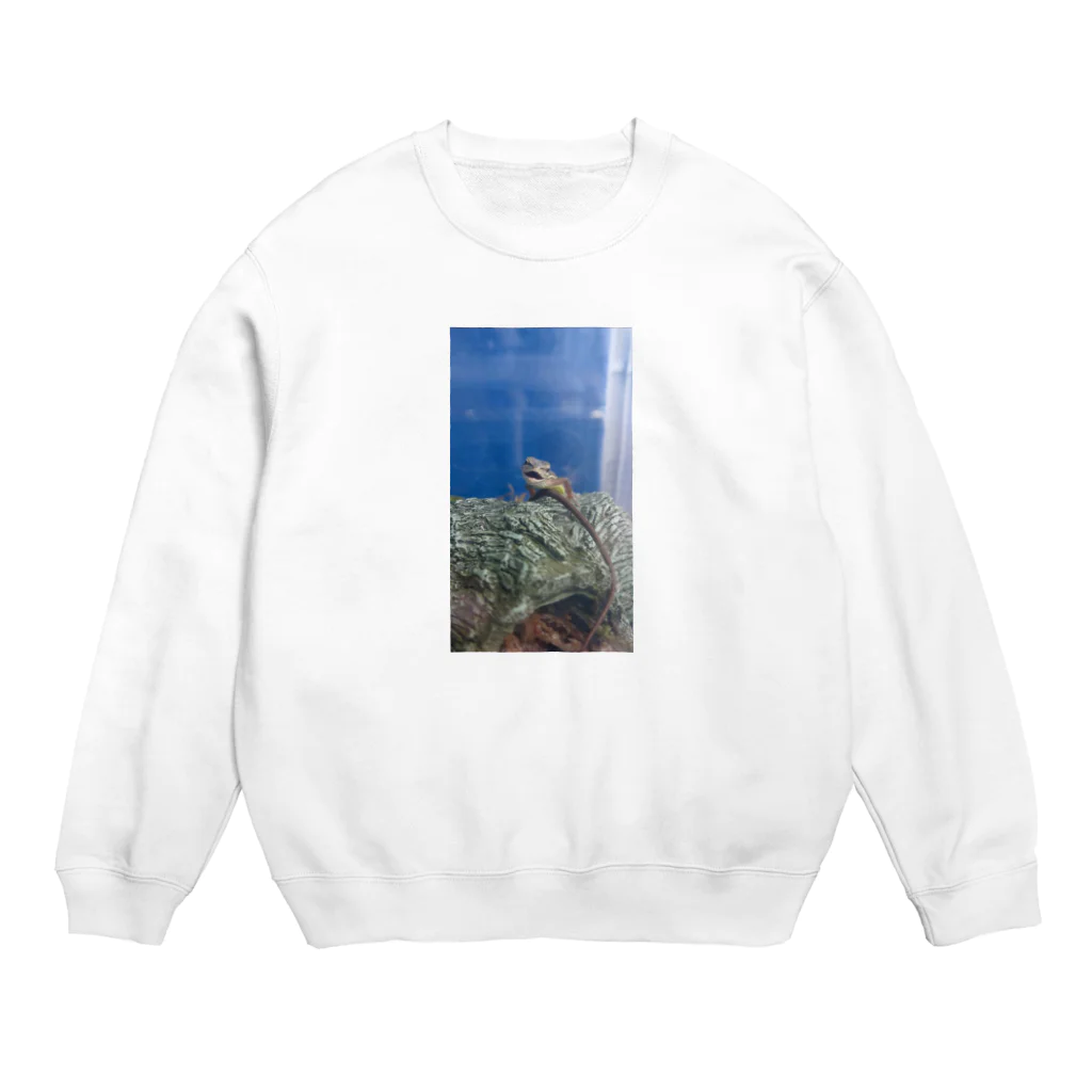 Makoto_Kawano Designの笑うトカゲ Crew Neck Sweatshirt