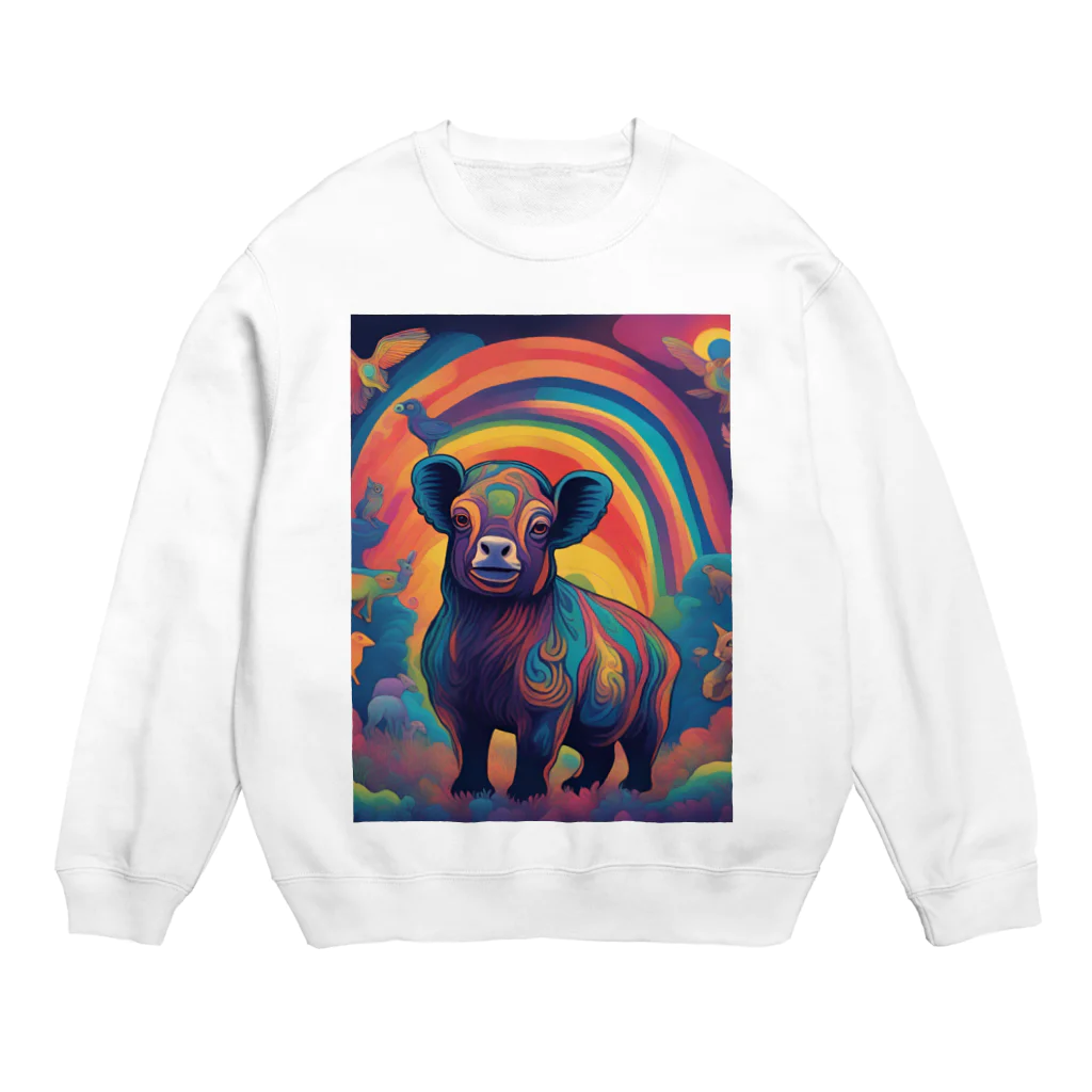 動物のオシャレ屋の幻想的な豚 Crew Neck Sweatshirt