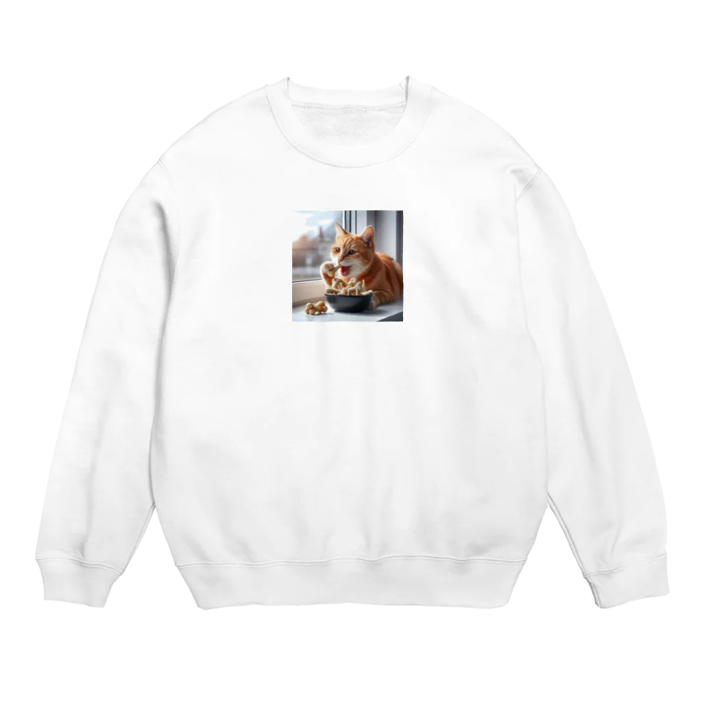 Shiba_IncのBones & Cats（骨 & 猫） Crew Neck Sweatshirt