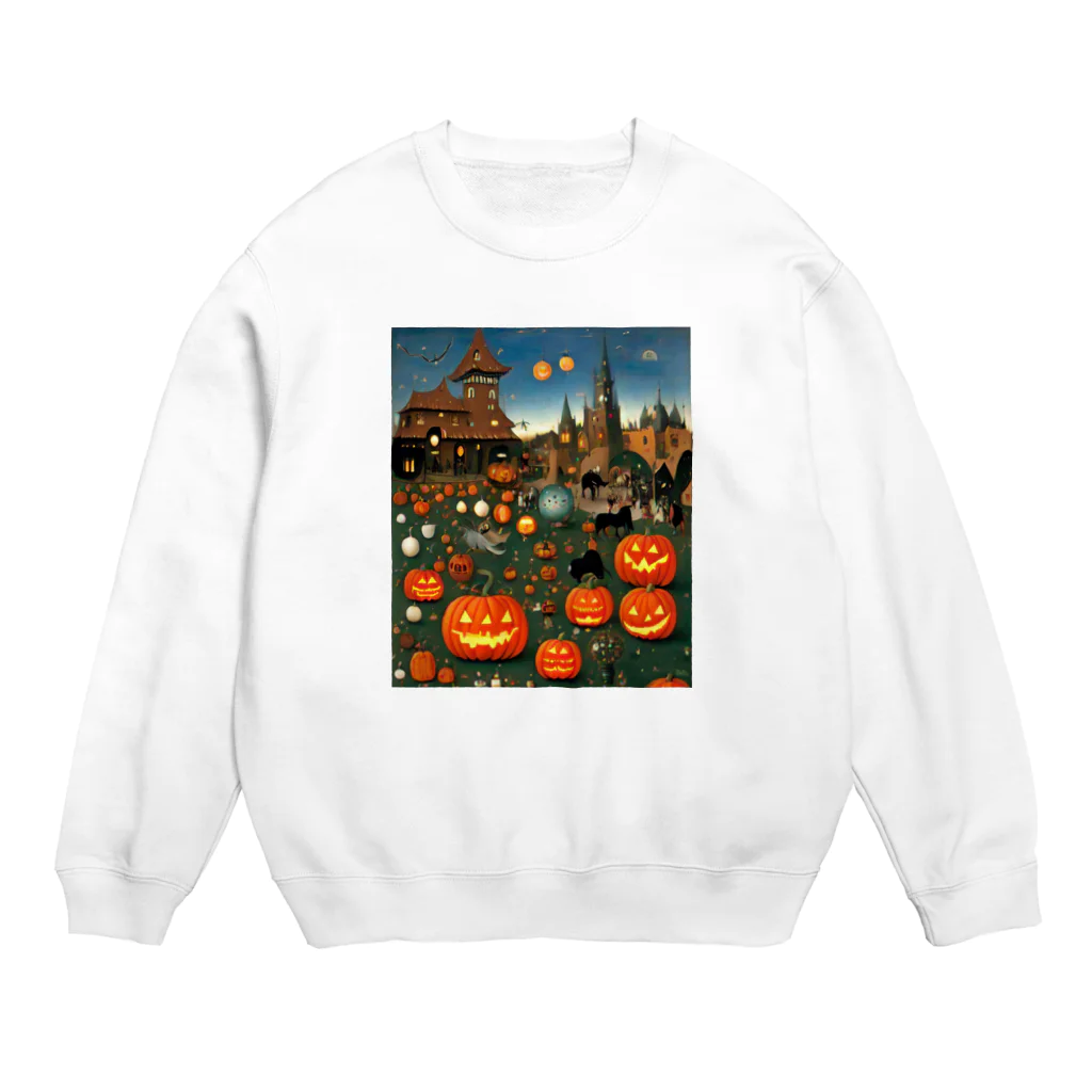 waffle2000のハロウィン風景 Crew Neck Sweatshirt