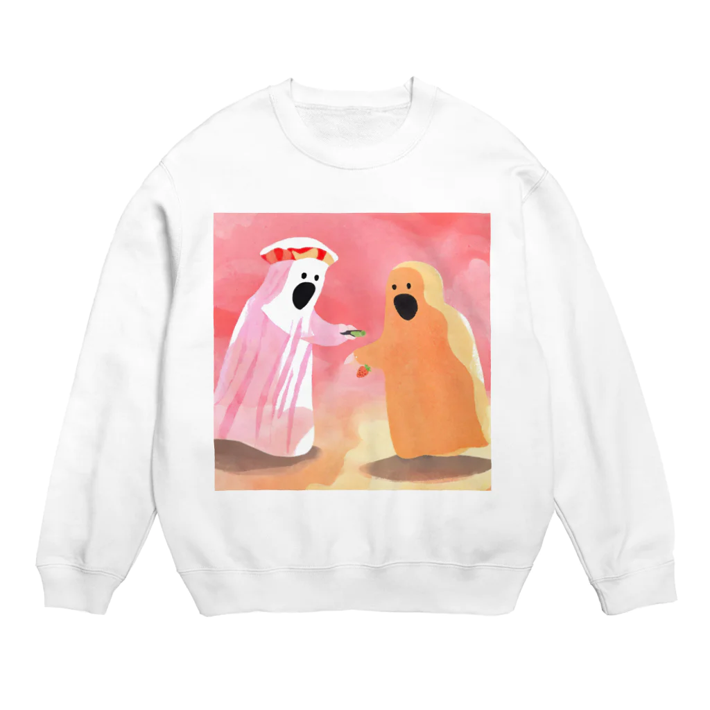 Tokyo Strawberryのみかん屋さんの苺オバケと蜜柑オバケ Crew Neck Sweatshirt