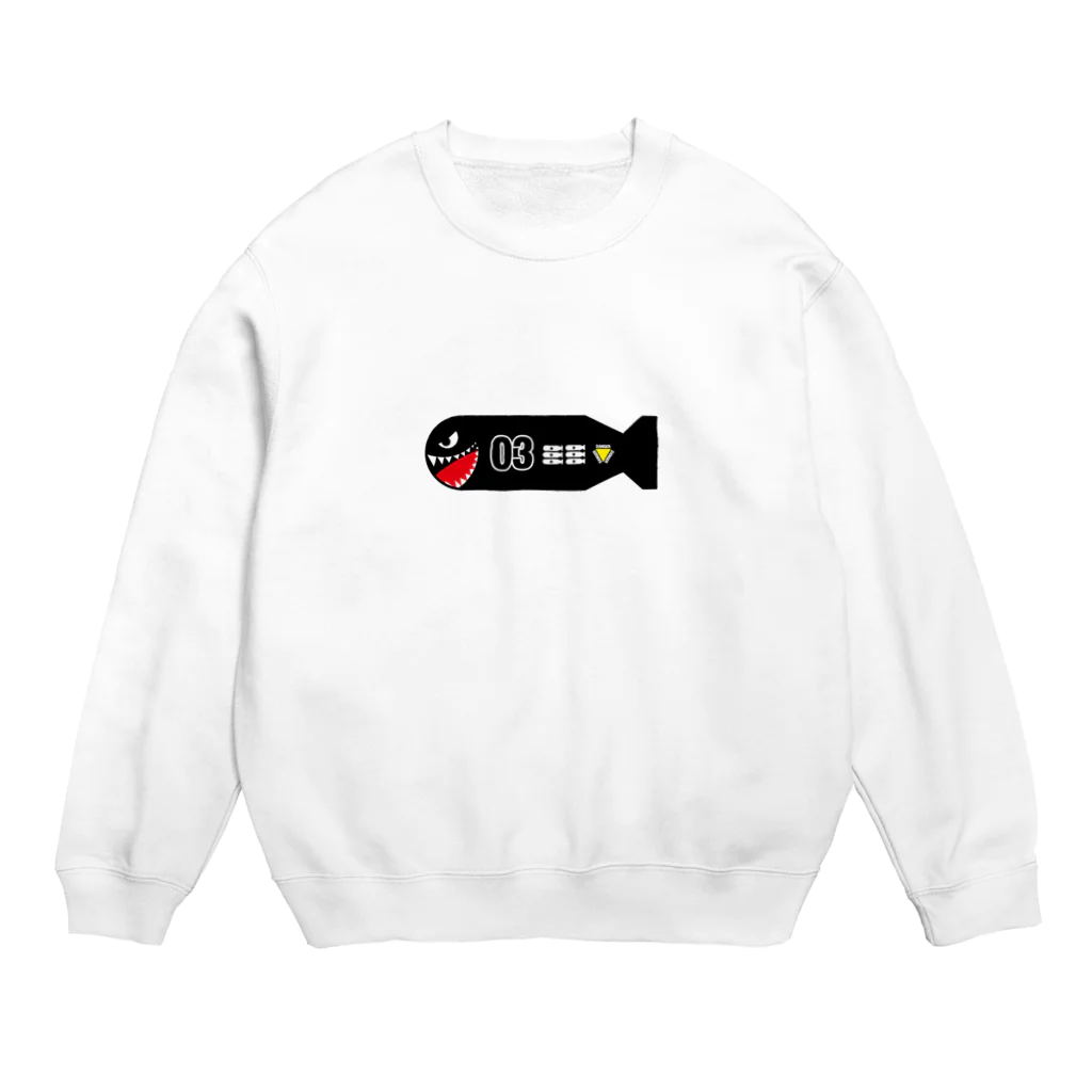 RUNA-RUNAのシャークマウスのボンバーくん3号 Crew Neck Sweatshirt