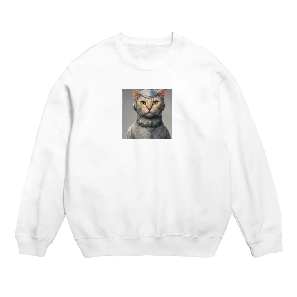 こっちを見る貴族ネコショップの見つめる貴族ネコ Crew Neck Sweatshirt