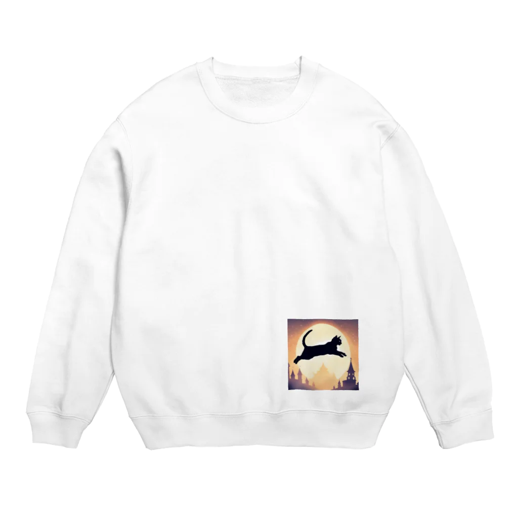 toto012の猫のシルエットグッズ Crew Neck Sweatshirt