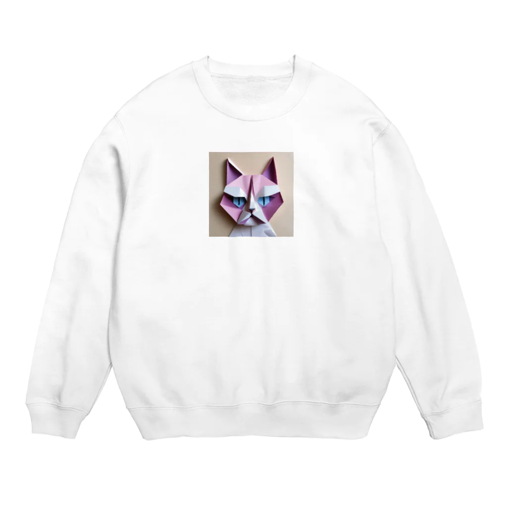 Kitabaの折り紙アニマル・ワシ猫ですねん！ Crew Neck Sweatshirt