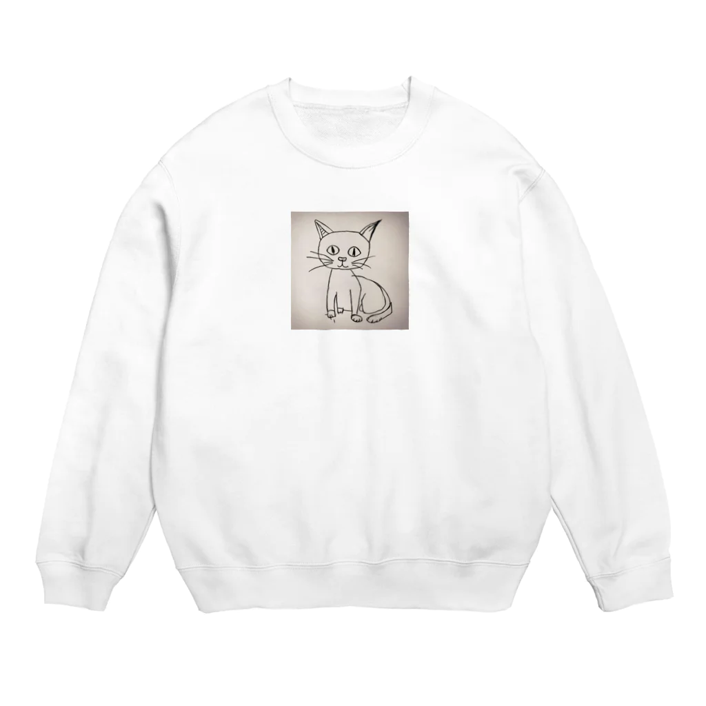 Kemasatariの猫の絵 Crew Neck Sweatshirt