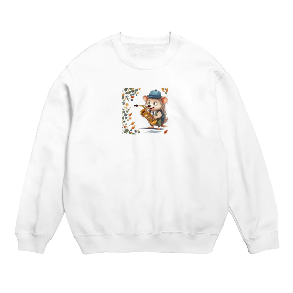 moriugのサックスハリネズミ Crew Neck Sweatshirt