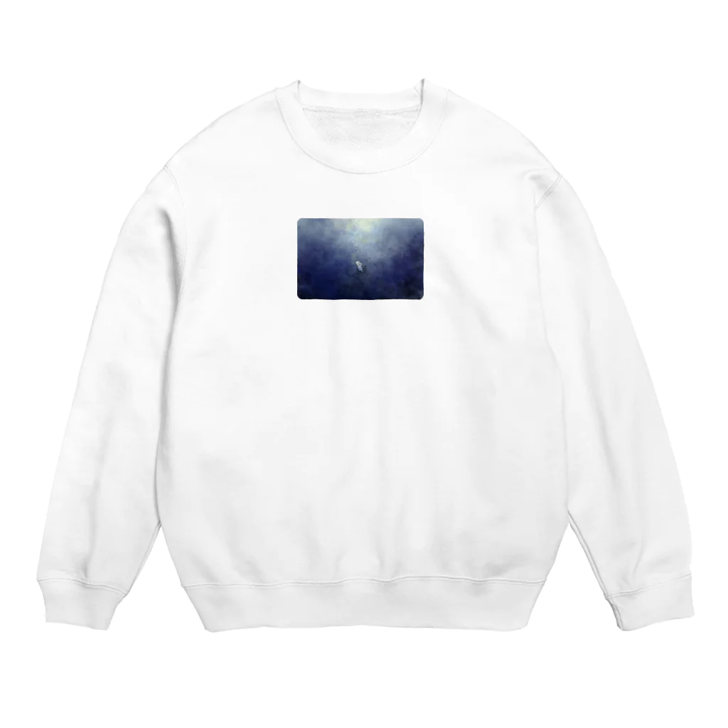 ほしがうまれるりゆうのうみにしずむねこ Crew Neck Sweatshirt