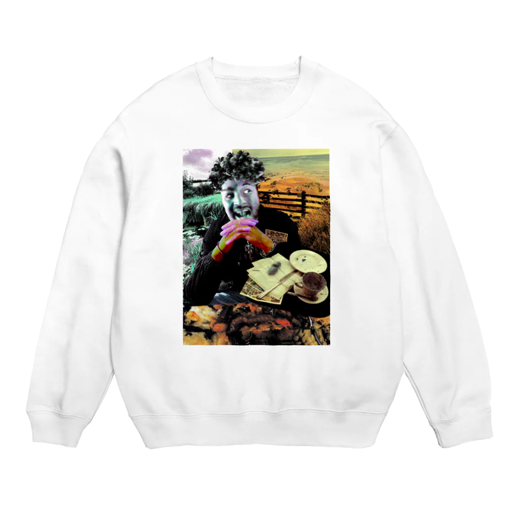 DETROIT MOONY-MENの物思いふけの助シリーズ Crew Neck Sweatshirt