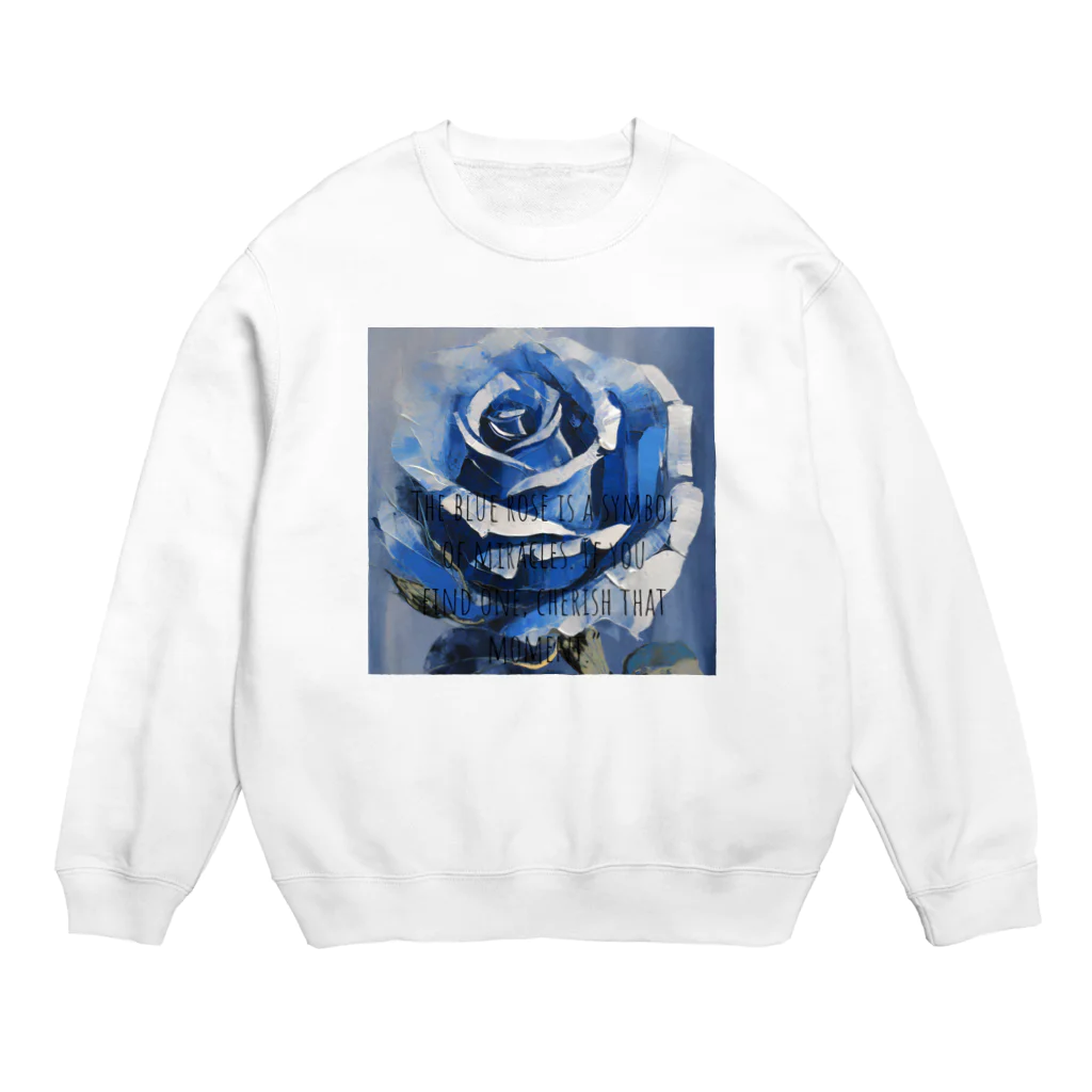 Rebelideaの青いバラ Crew Neck Sweatshirt