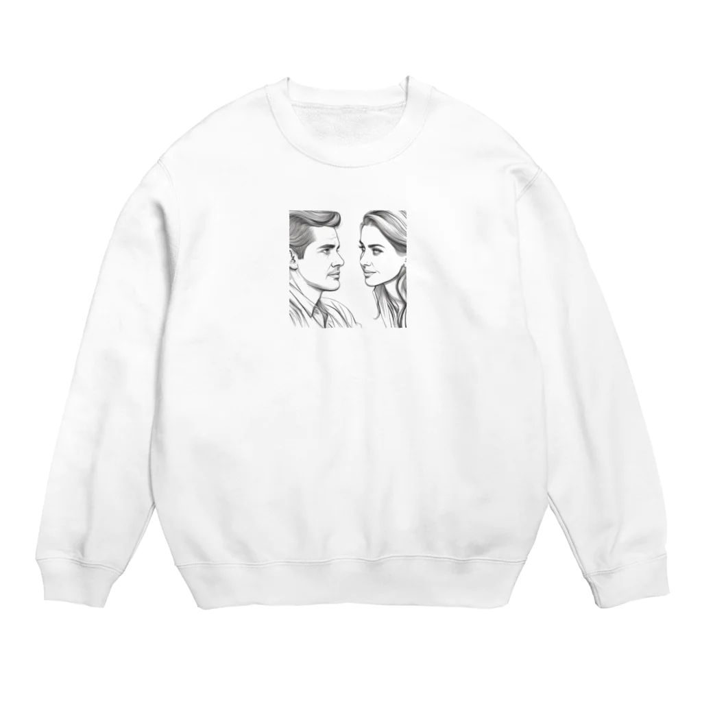 moribouの相手の話に耳を傾ける女性のアートグッズ Crew Neck Sweatshirt