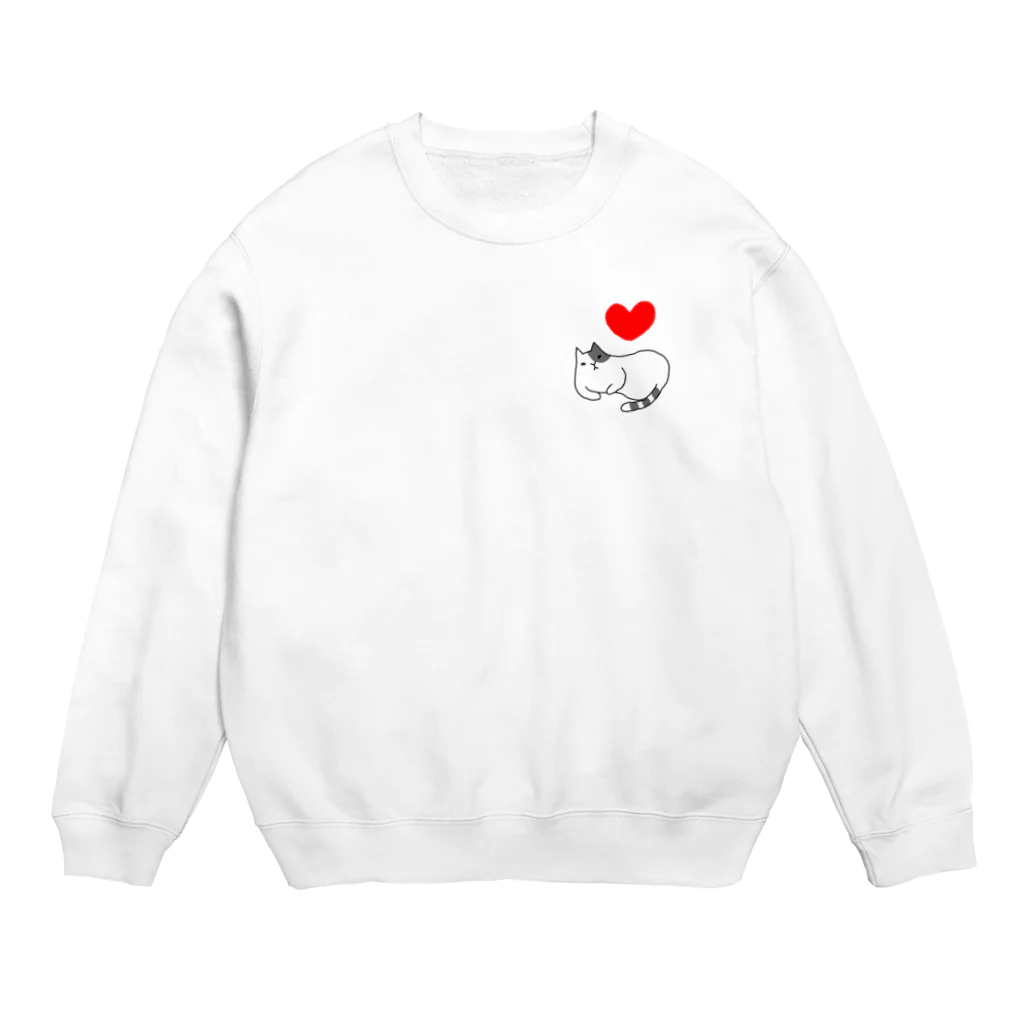 ３２１６のl  love ねこ Crew Neck Sweatshirt