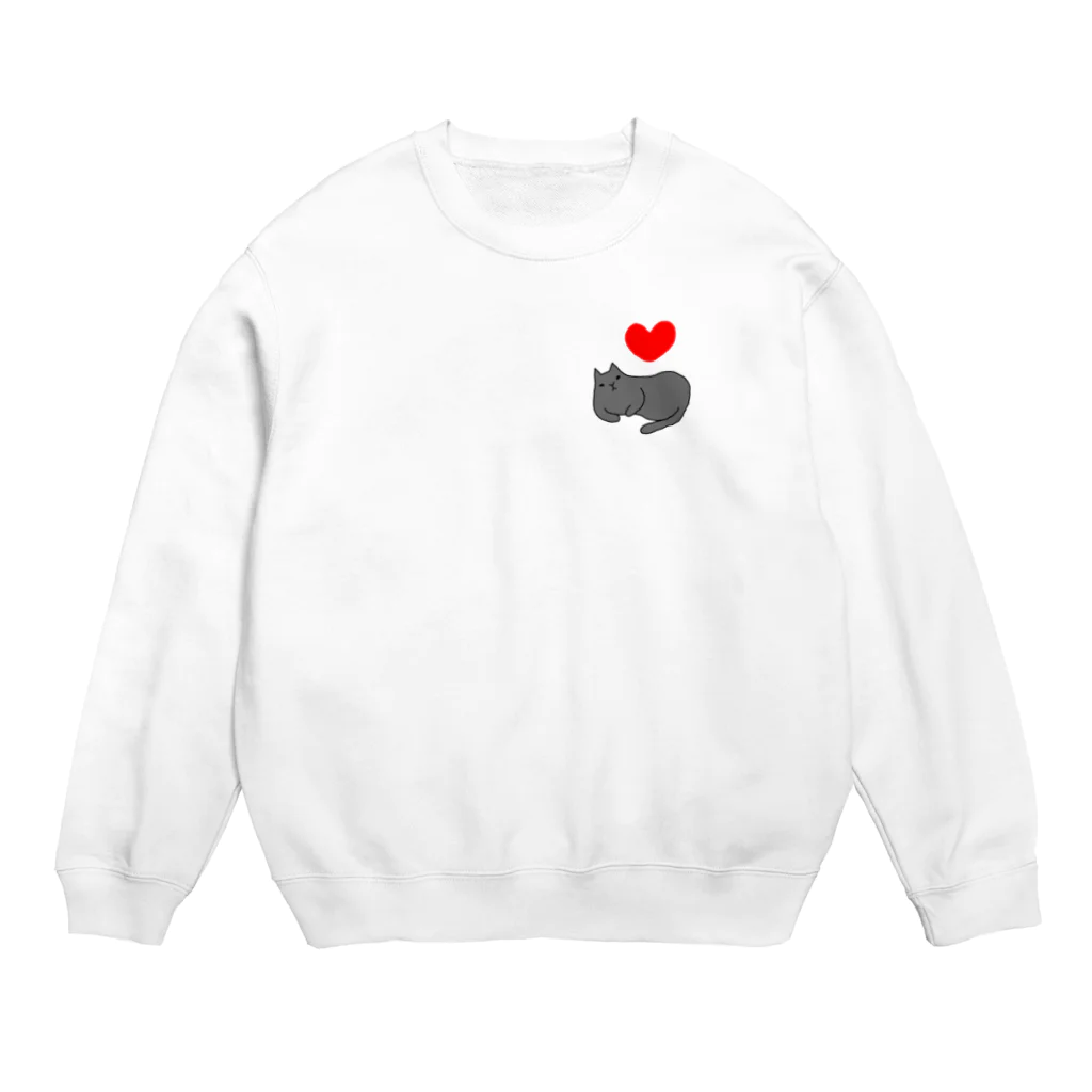 ３２１６のl love クロネコ Crew Neck Sweatshirt