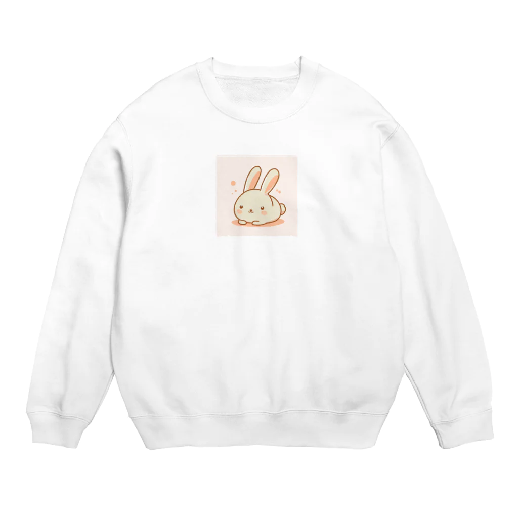 SAKIのウサギのシンプルで可愛いカラーイラスト Crew Neck Sweatshirt