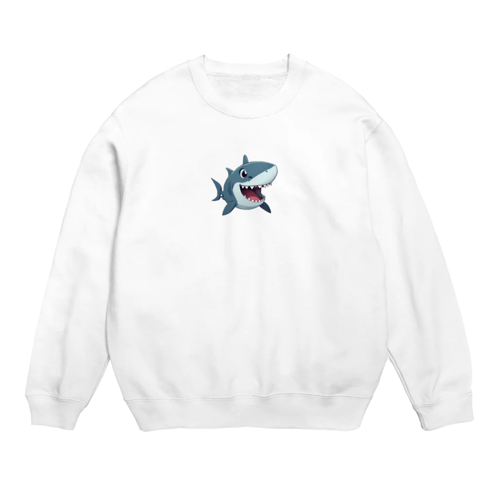 黒猫くんのかわいい鮫 Crew Neck Sweatshirt