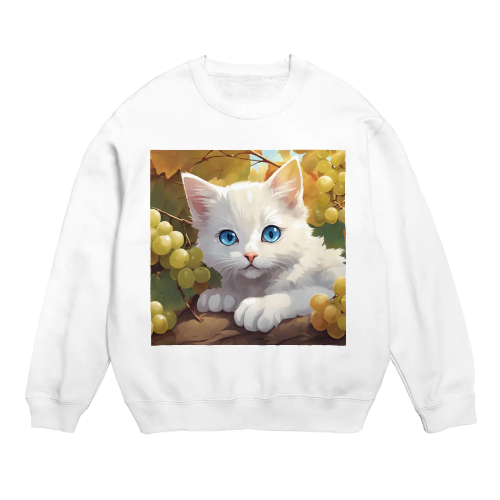 yoiyononakaの葡萄畑の番猫02 Crew Neck Sweatshirt