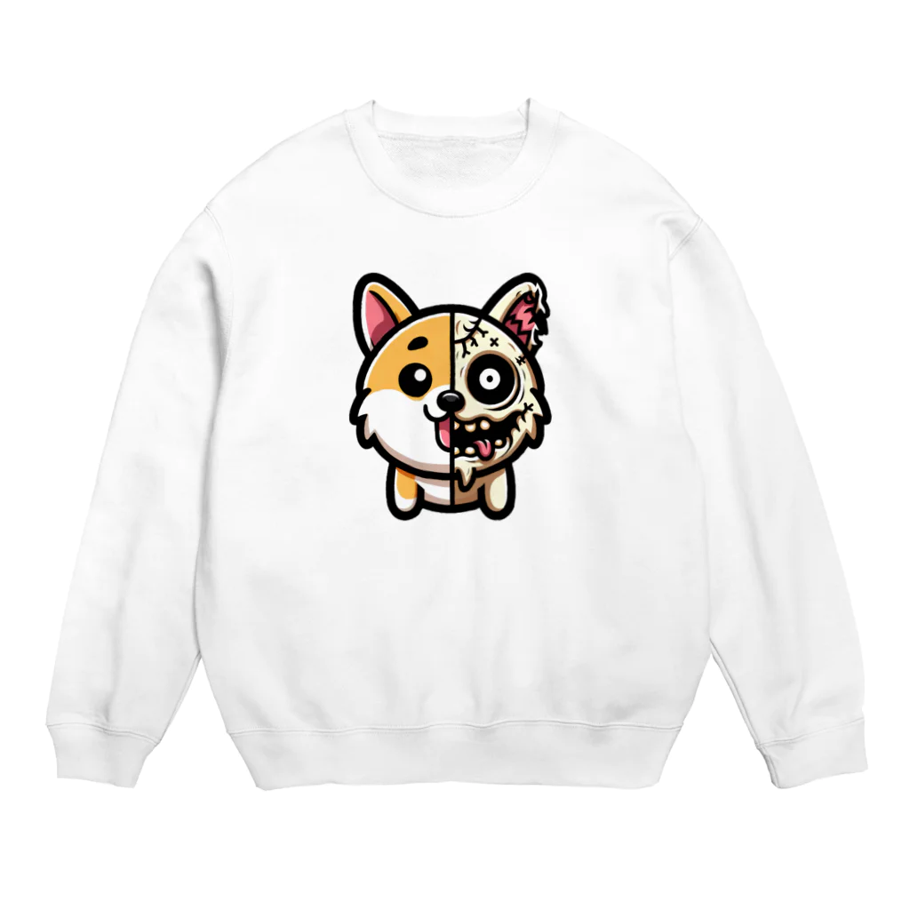 Mine-1のかわいい芝犬グッズ　ゾンビ化 Crew Neck Sweatshirt