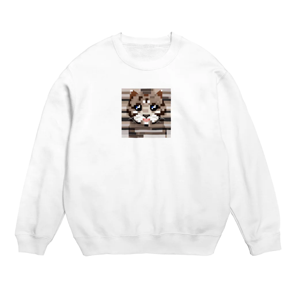 kindonesiaのドット絵のスコティッシュフォールド Crew Neck Sweatshirt