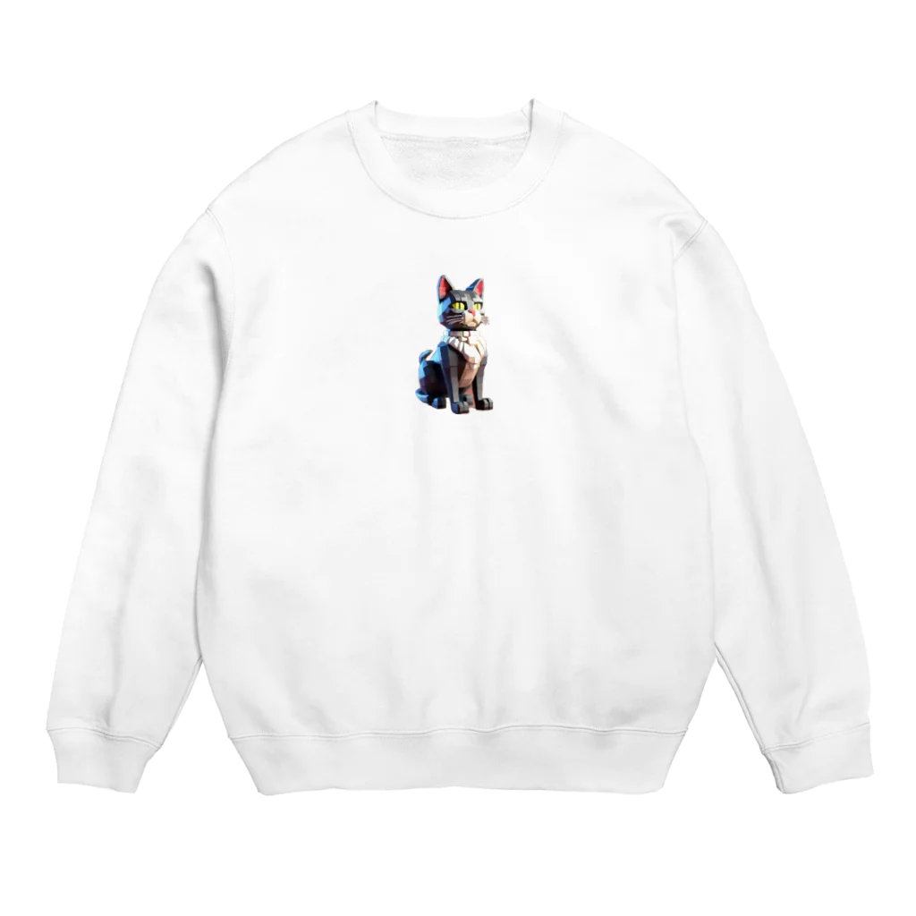 どどめの3D猫 Crew Neck Sweatshirt