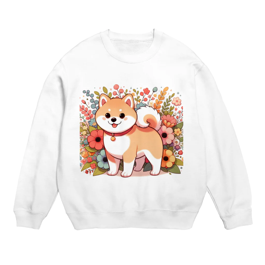 uyuyoshieの可愛い柴犬 Crew Neck Sweatshirt