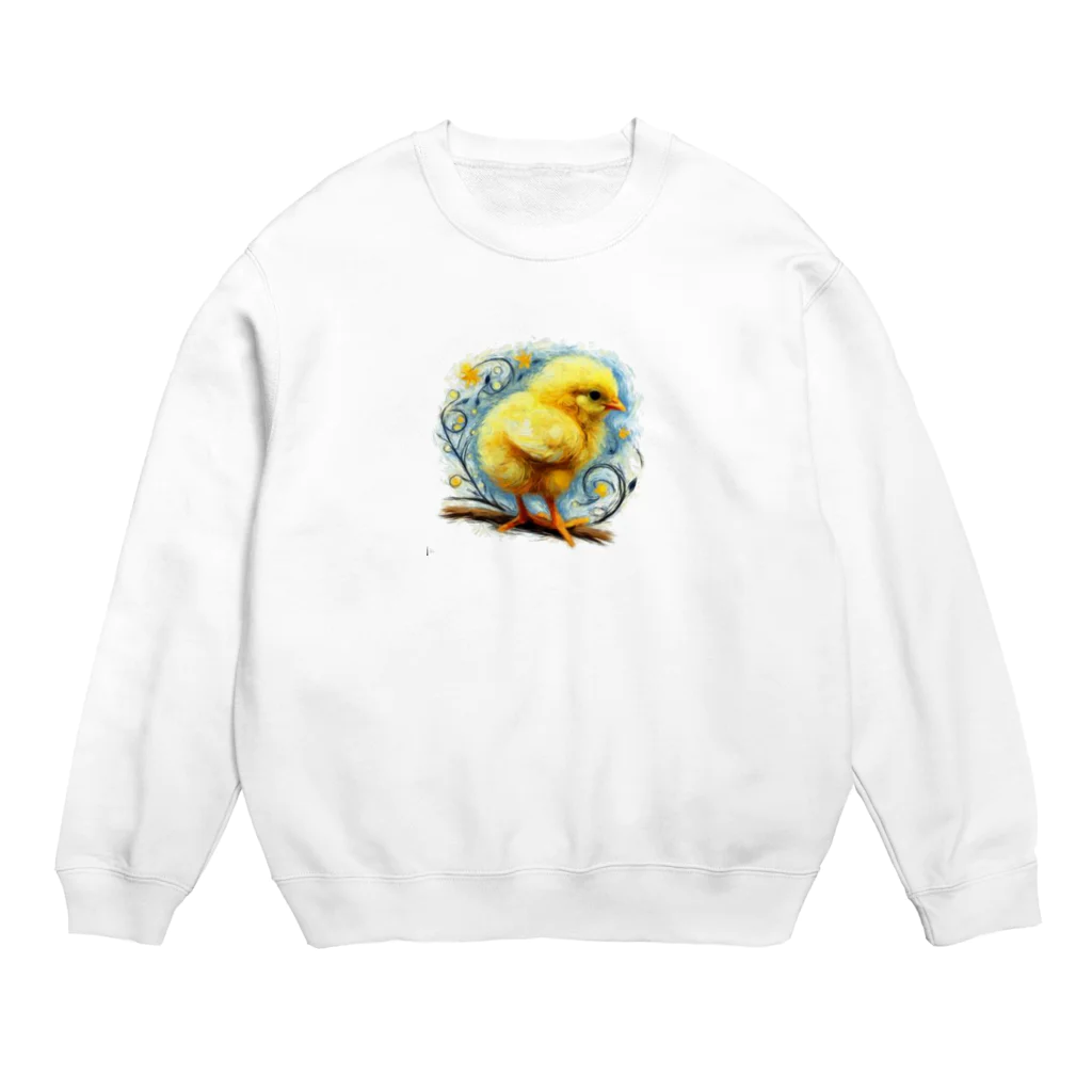 yukikinoの星とかわいいひよこちゃん Crew Neck Sweatshirt