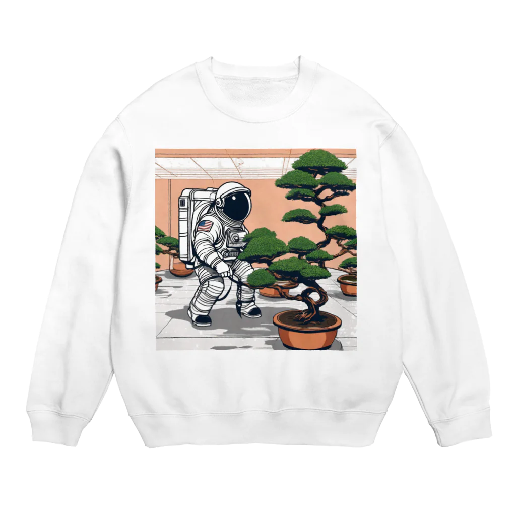 宇宙開発デザイン科のスペース盆栽 Crew Neck Sweatshirt