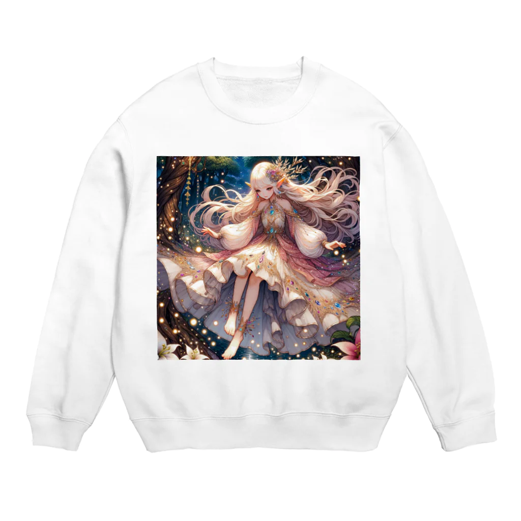 Sesilionの星の精霊の夜舞 Dance of the Star Spirit Crew Neck Sweatshirt