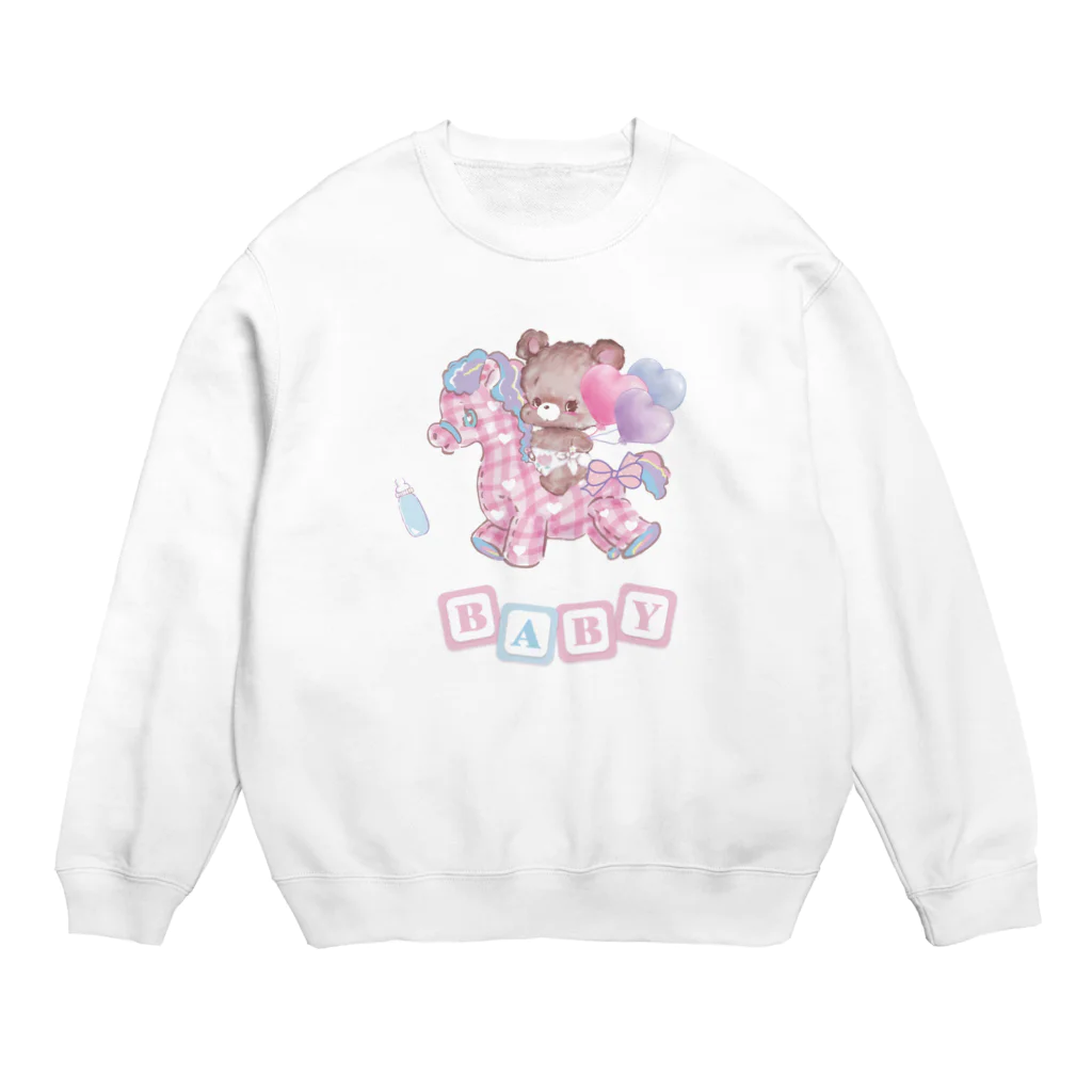 らくだのいたずらBABYくま Crew Neck Sweatshirt