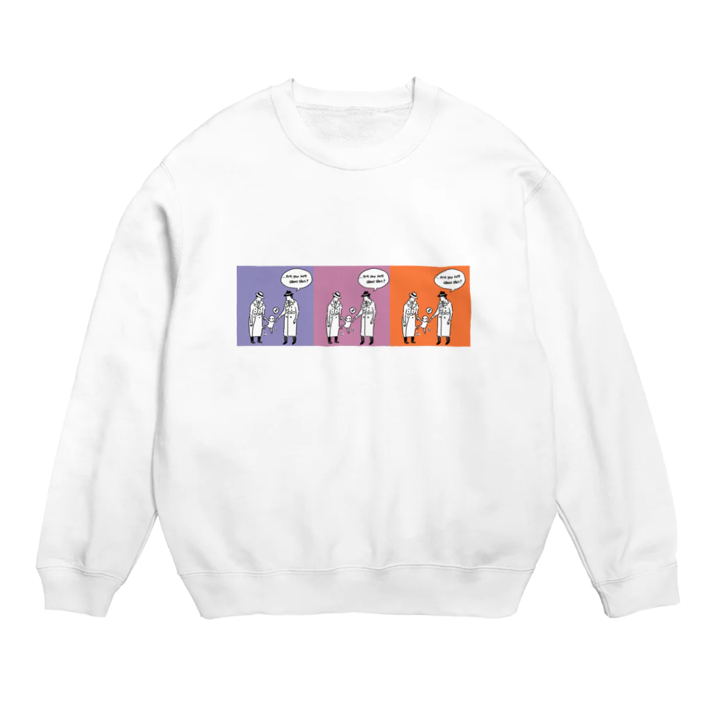 わたなべさんちの捕らえられたのに楽しそうな宇宙人カラフルスウェット Crew Neck Sweatshirt