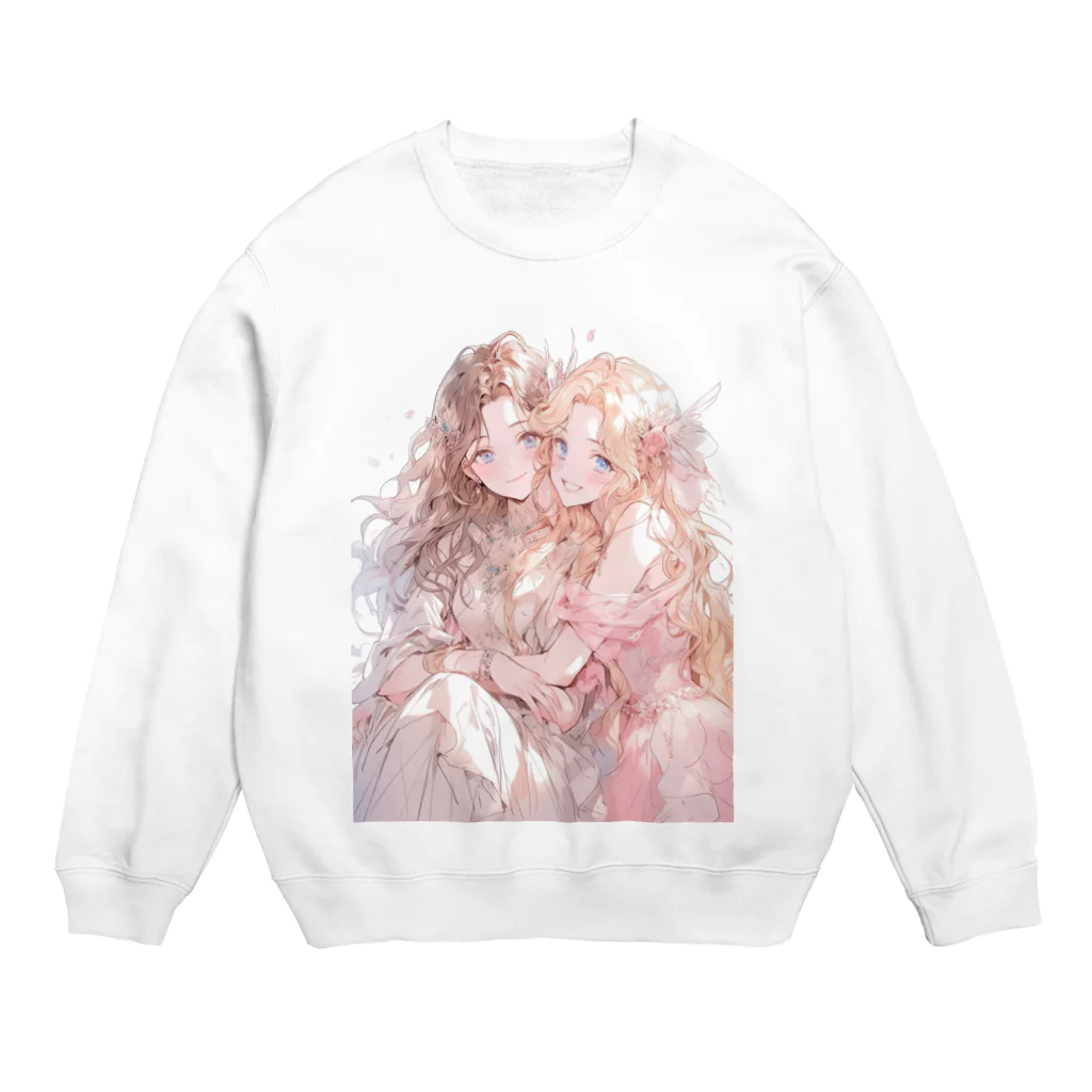 AIと愛とARTのSHOPのなかよし乙女 Crew Neck Sweatshirt