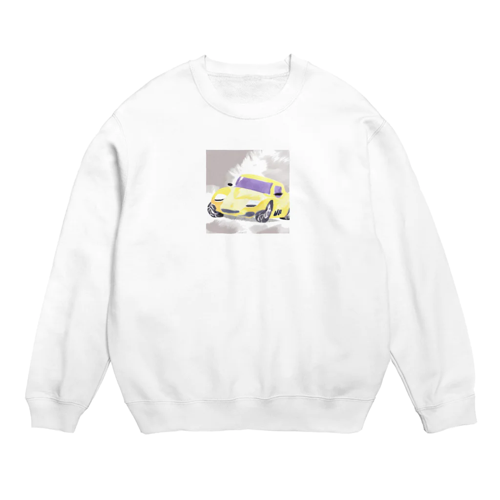 katapiiiの人気！水彩画風スポーツカー Crew Neck Sweatshirt