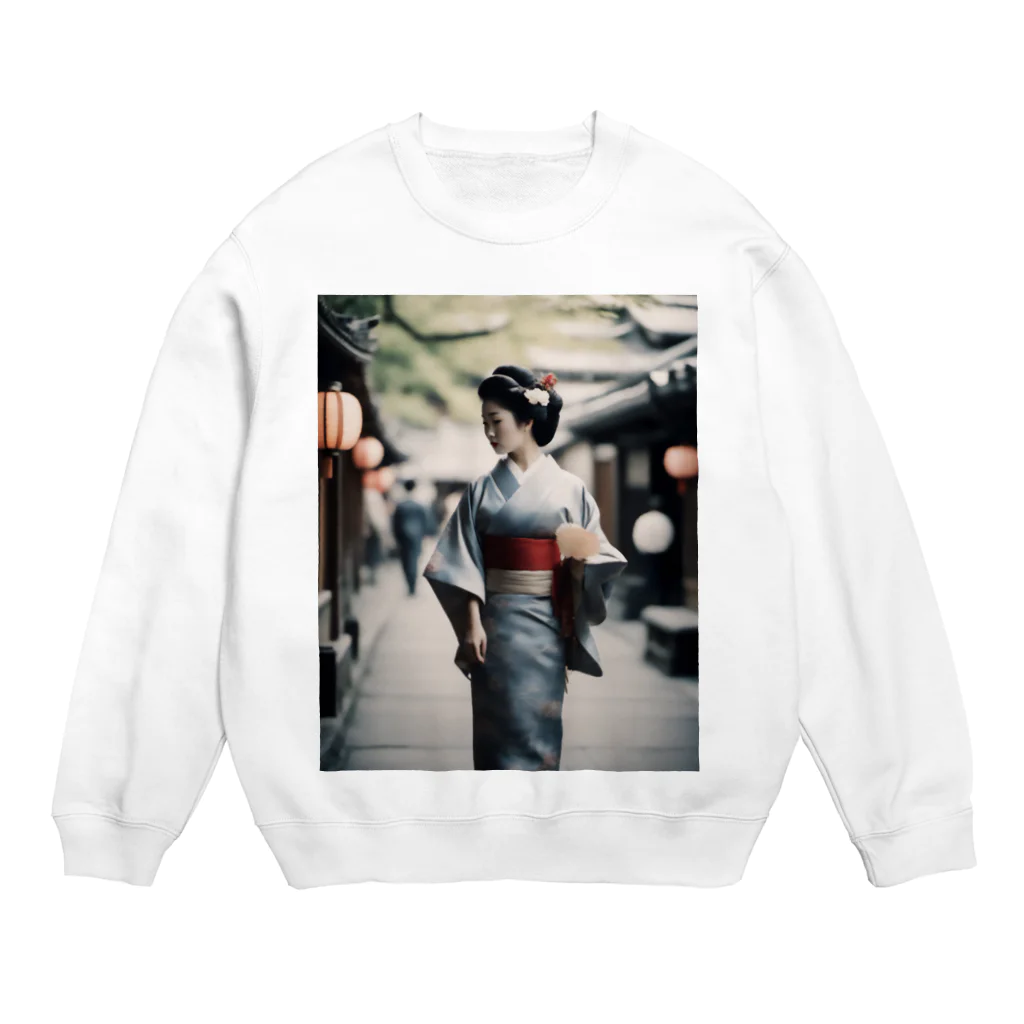 wawomotsuのJapanese Courtesan Bloom Tee ”Geisha” Crew Neck Sweatshirt