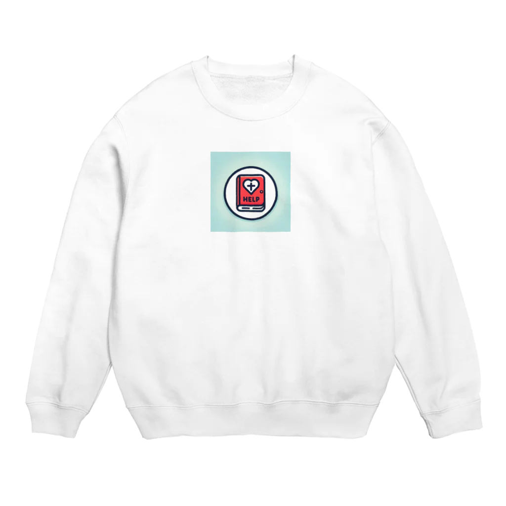 豊風本舗の手帳とヘルプマークのピクトグラム Crew Neck Sweatshirt