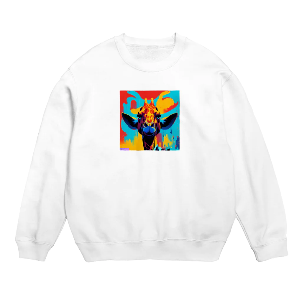 tomo0404の怒れるキリン Crew Neck Sweatshirt