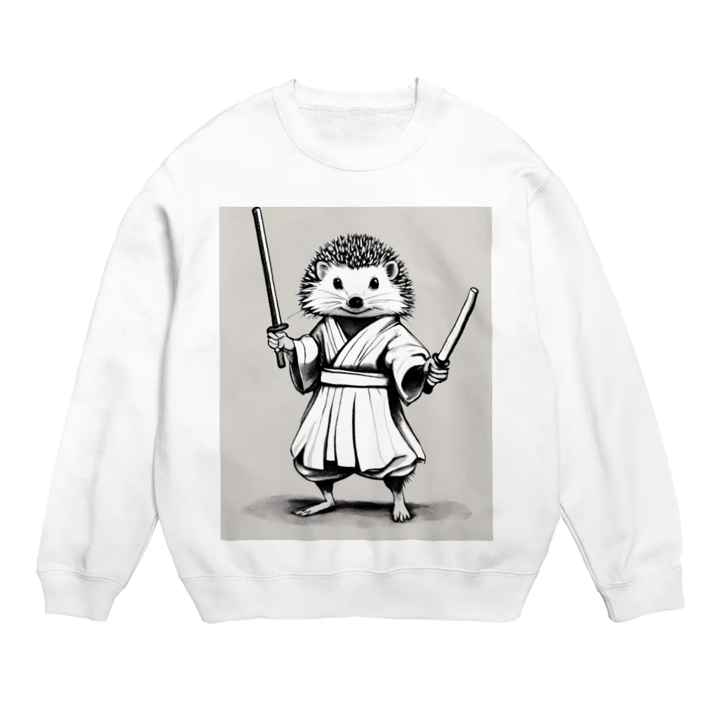 ワンダーワールド・ワンストップの和服を着たハリネズミ Crew Neck Sweatshirt