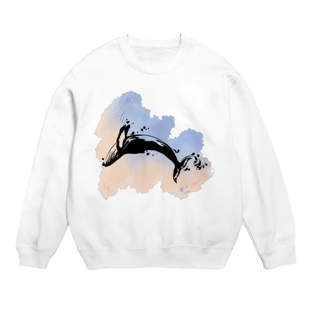 RabbitHouseのクジラ宙返り Crew Neck Sweatshirt