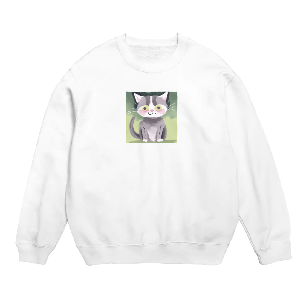 じゅんじゅんの怖かわ猫 Crew Neck Sweatshirt