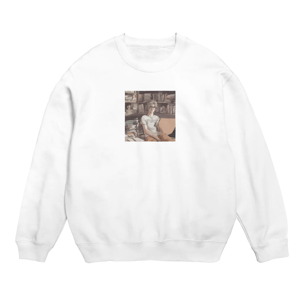 mofu mofu309のイカ墨パスタか天ぷらそばか Crew Neck Sweatshirt