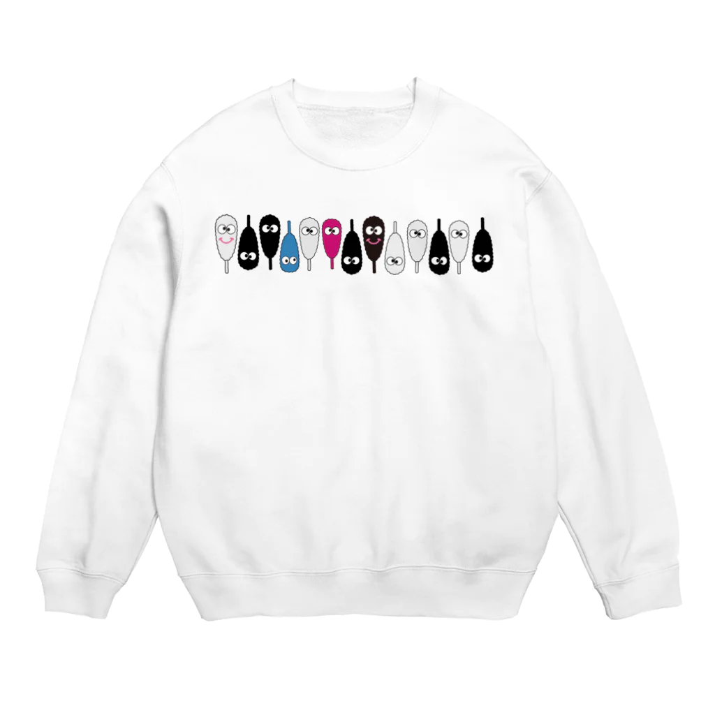 串カツワールドの串揚げ串カツクシニョロワールドグッズ Crew Neck Sweatshirt