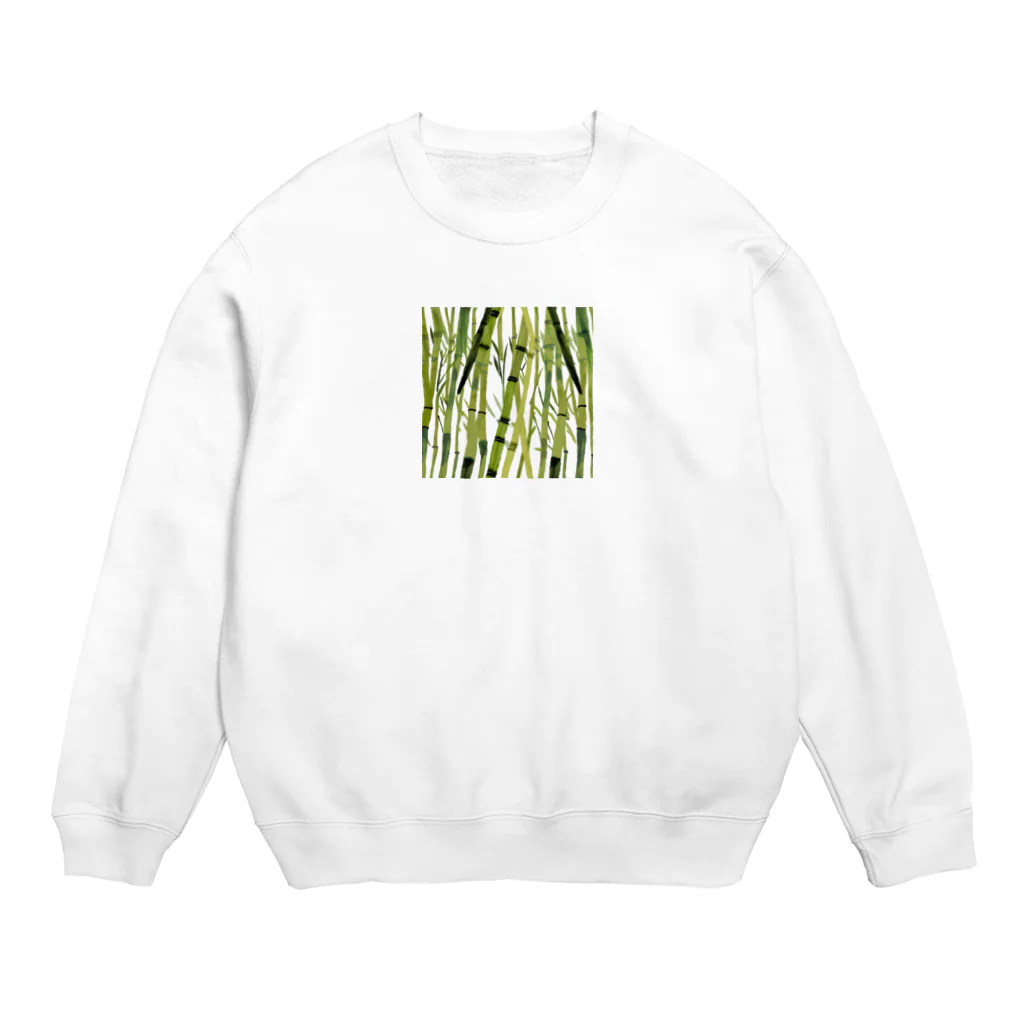 ブルブルブルーの竹林（水彩画） Crew Neck Sweatshirt