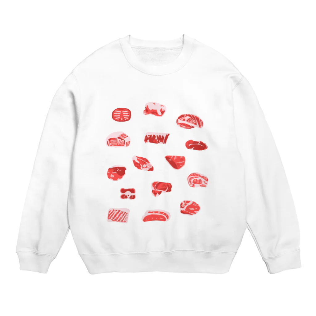 荷台なし８輪トラックのおにくたち Crew Neck Sweatshirt