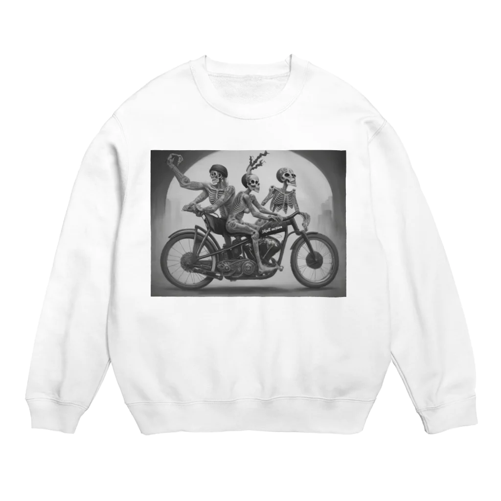 Skull sectionのドクロとバイク Crew Neck Sweatshirt