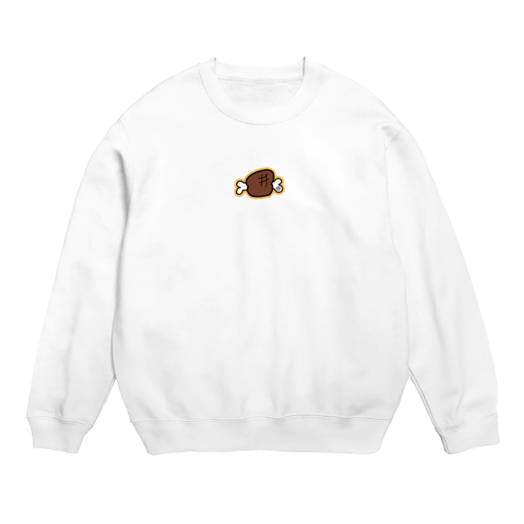 村人N🐟🍖の村人Nの骨付き肉 Crew Neck Sweatshirt