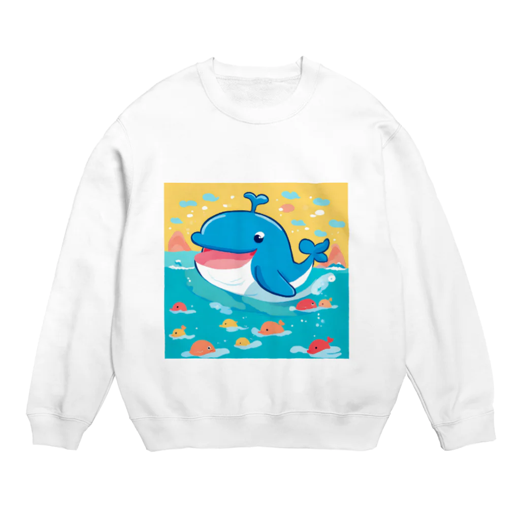 ニャン太郎ショップの楽しい海の中 Crew Neck Sweatshirt