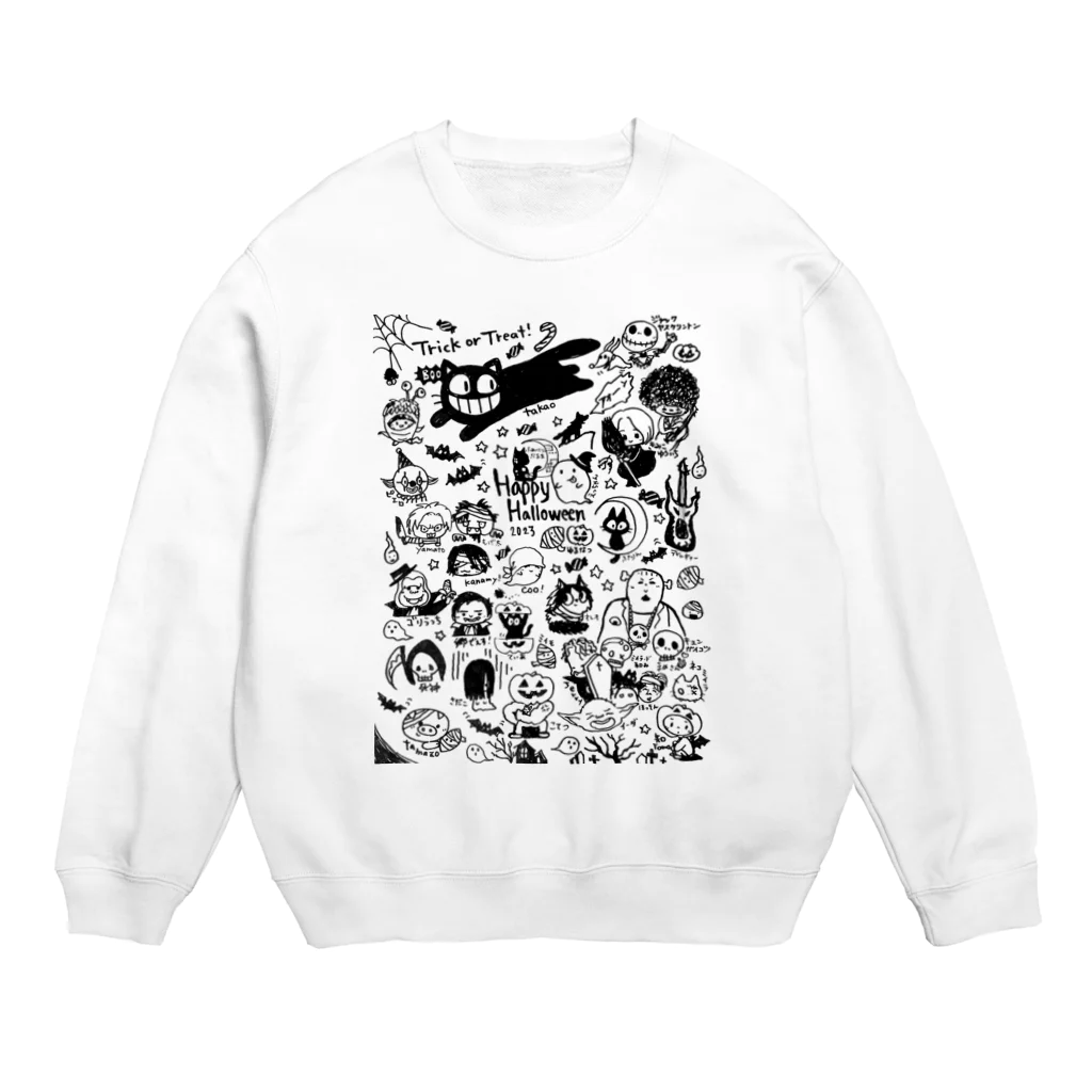 yuru.natu.artのハロウィンイラストそのまま Crew Neck Sweatshirt