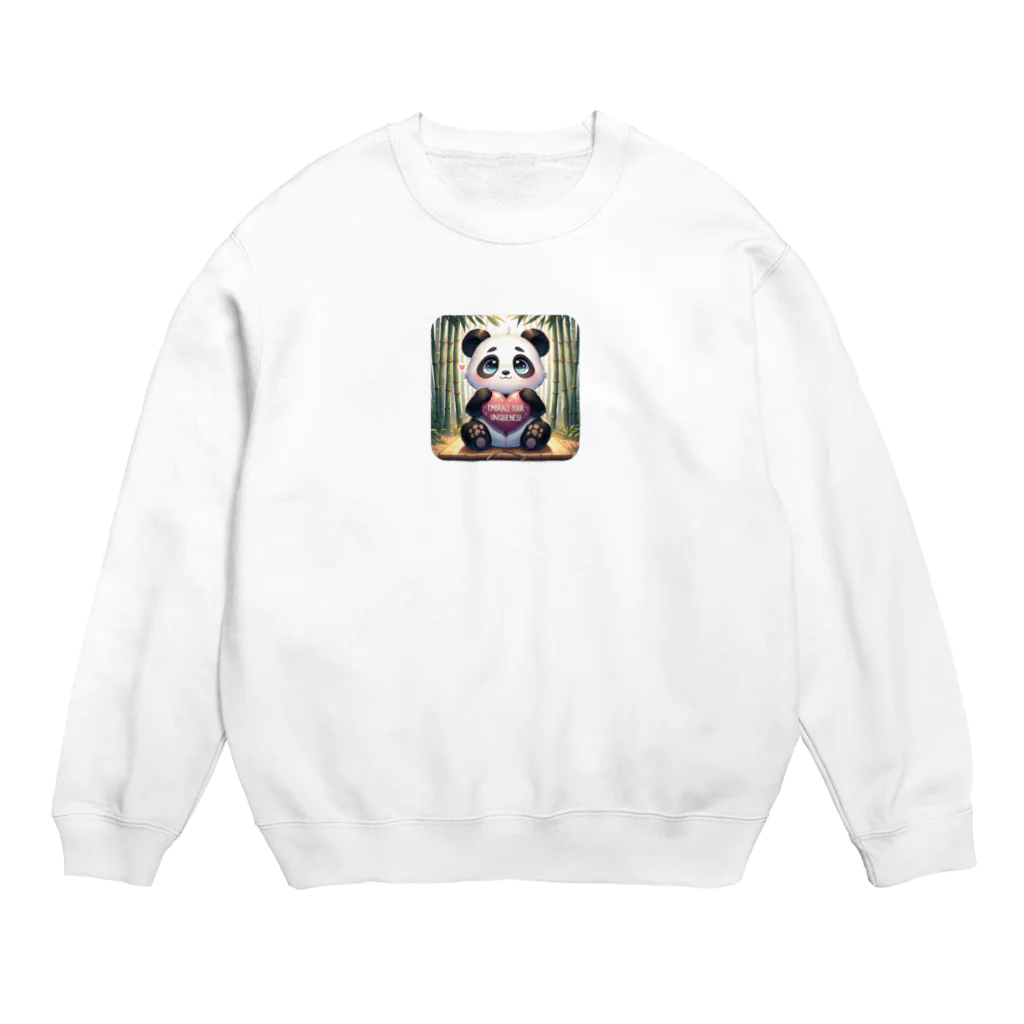 chikarabizのかわいいパンダ、イラストのグッズ Crew Neck Sweatshirt