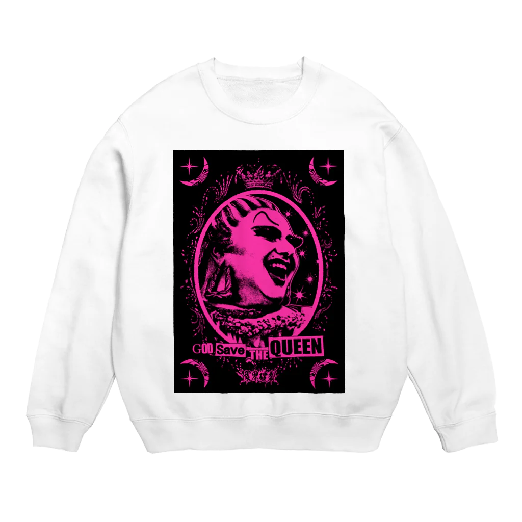 限界破裂 ExplosionLimitのゴッドセイブザクイーン（白地用 Crew Neck Sweatshirt